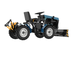 Minitractor isolated on transparent background. 3d rendering - illustration