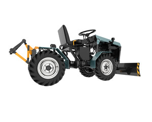 Minitractor isolated on transparent background. 3d rendering - illustration