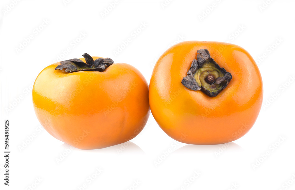 Wall mural Persimmon fruit isolated on white background.