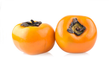Persimmon fruit isolated on white background.
