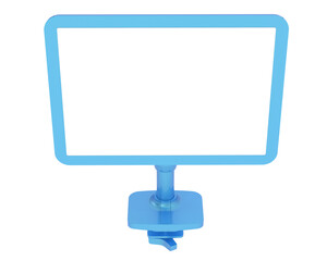 Monitor with arm isolated on transparent background. 3d rendering - illustration