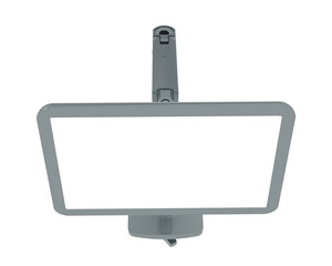 Monitor with arm isolated on transparent background. 3d rendering - illustration