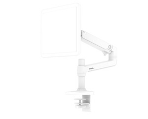 Monitor with arm isolated on transparent background. 3d rendering - illustration