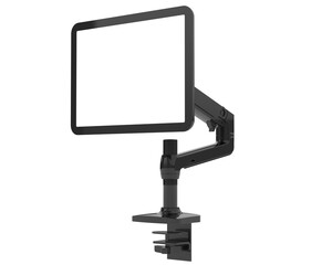 Monitor with arm isolated on transparent background. 3d rendering - illustration