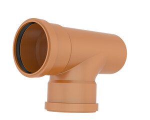 End pipe isolated on transparent background. 3d rendering - illustration