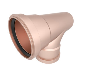 End pipe isolated on transparent background. 3d rendering - illustration