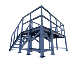 Platform isolated on transparent background. 3d rendering - illustration