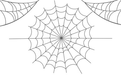 cobweb silhouette. Round and corner webs. Vector. Halloween design elements.