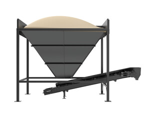 Sand funnel isolated on transparent background. 3d rendering - illustration