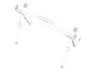 Sawhorse isolated on transparent background. 3d rendering - illustration