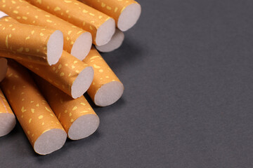 Cigarettes on a gray background