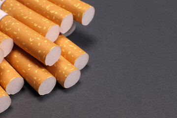 Cigarettes on a gray background