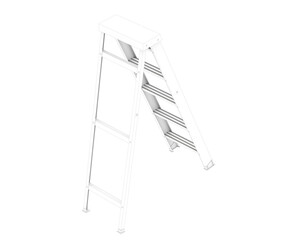 Ladder isolated on transparent background. 3d rendering - illustration