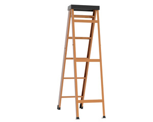 Ladder isolated on transparent background. 3d rendering - illustration