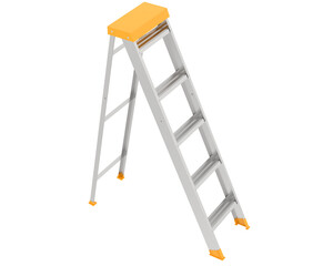Ladder isolated on transparent background. 3d rendering - illustration