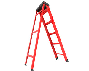 Ladder isolated on transparent background. 3d rendering - illustration