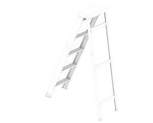 Ladder isolated on transparent background. 3d rendering - illustration