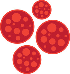 Fototapeta premium Red Bacteria, Microbes and Viruses Icon. No Infection and Stop Coronavirus Concepts. . Vector illustration for coronavirus and infections