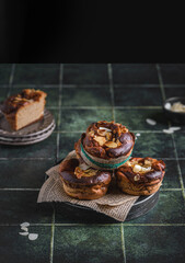 protein cakes with almond petals
