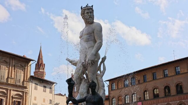 The Fountain of Neptune in the Piazza della Signoria in Florence, Italy