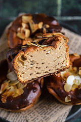 protein cakes with almond petals