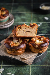 protein cakes with almond petals