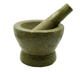Isolation of Stone mortar with pestle in png format