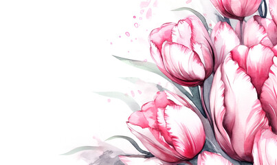 Tulip in  watercolor style , Generative Ai