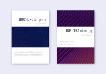 Minimalistic cover design template set. Violet abs