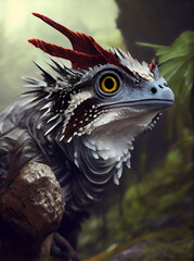 Fototapeta premium Exotic fantasy animal in a beautiful landscape