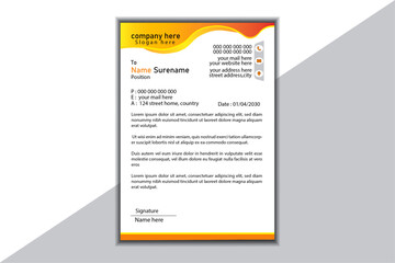 Clean and professional corporate company business letterhead template.Letterhead template in Abstract style design with color variation bundle.Vector illustration.