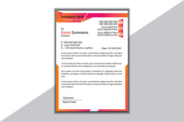 Clean and professional corporate company business letterhead template.Letterhead template in Abstract style design with color variation bundle.Vector illustration.