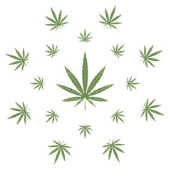 a cannabis leaf shape design