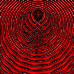 red and scarlet concentric pattern and design on black background