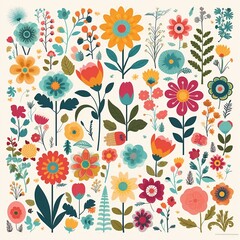 seamless floral pattern- generative ai