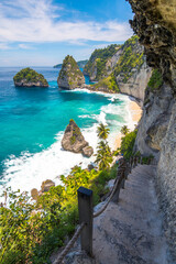 amazing beach of diamond beach in nusa penida, indonesia