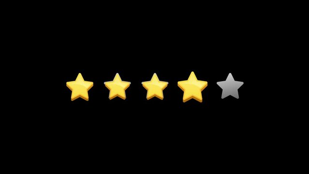 Set of Star Rating 1 to 5 Review Point with Alpha Channel 