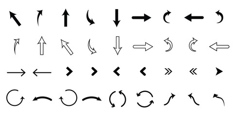 Set of arrow icons, arrows collection.