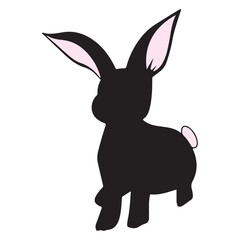 Fototapeta na wymiar Cute little Rabbit Silhouette illustration