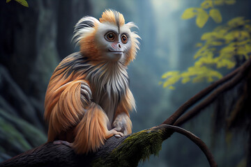 Fototapeta premium Exotic fantasy animal in a beautiful landscape