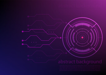 Obraz premium Abstract technology futuristic digital graphic concept square pattern with lighting glowing particles square elements on blue and pink background. Vector illustration.