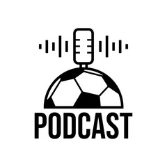 Soccer podcast logo. Suitable for football sport streaming podcast.