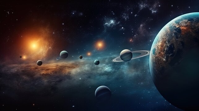 Fototapeta Galaxy and universe light. Galaxies sky in space Planets and stars beauty of space exploration