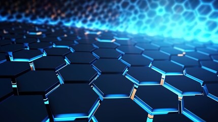 Fototapeta premium Abstract technological hexagonal background digital Technology Network Background Illustration Futuristic point wave.