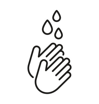simple hands washing disinfectant symbol