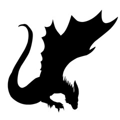 Silhouette Dragon Vector Icon
