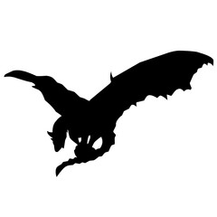 Silhouette Dragon Vector Icon