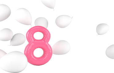 Mother's Day and Valentine's Day greeting card, 3D rendering of celebrations on special days.