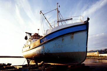 Fishing Trawler in Dry Dock in Gansbaai, South Africa
