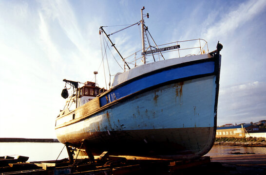Fishing Trawler in Dry Dock in Gansbaai, South Africa